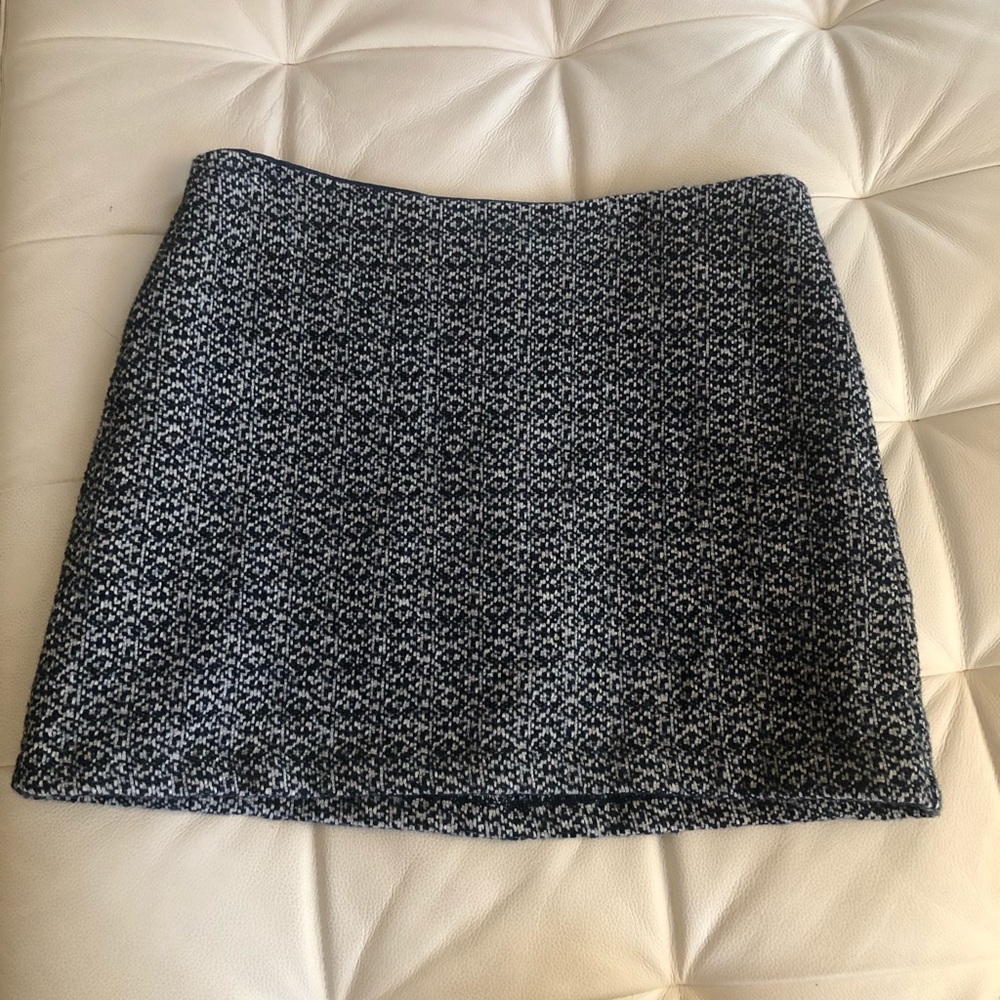 Amour Vert 🦋 Navy & White Wool Cashmere Skirt M